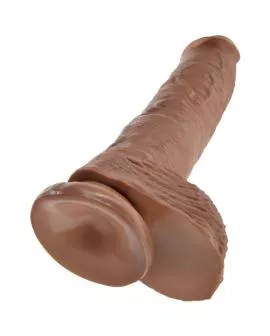 KING COCK - REALISTISCHER PENIS MIT KUGELN 19.8 CM KARAMELL