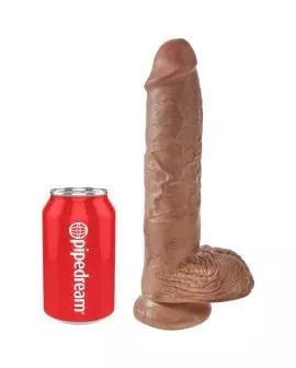 KING COCK - REALISTISCHER PENIS MIT KUGELN 19.8 CM KARAMELL