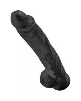 KING COCK - REALISTISCHER PENIS MIT EIER 30.5 CM SCHWARZ