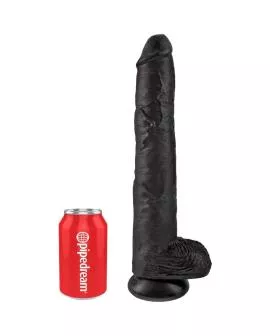 KING COCK - REALISTISCHER PENIS MIT EIER 30.5 CM SCHWARZ