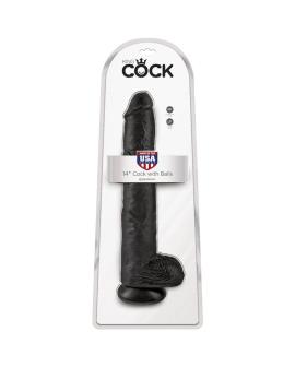 KING COCK - REALISTISCHER PENIS MIT EIER 30.5 CM SCHWARZ