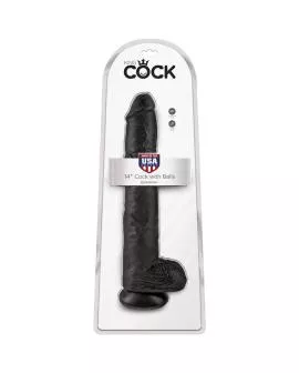 KING COCK - REALISTISCHER PENIS MIT EIER 30.5 CM SCHWARZ