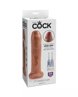 King Cock - Ungeschnittener Realistischer Penis 17,8 cm Karamell