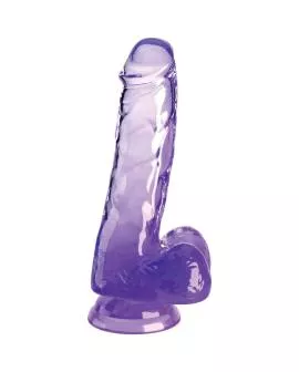 King Cock - Clear Realistischer Penis mit Kugeln 13,5 cm Lila