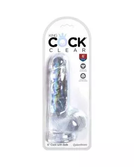 KING COCK - Transparenter Realistischer Penis mit Eiern 13,5 cm