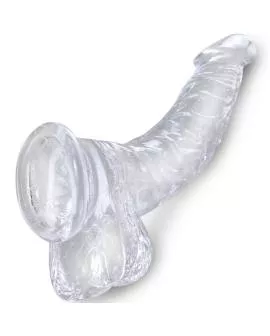 KING COCK - Clear Realistischer Gebogener Penis 16,5 cm