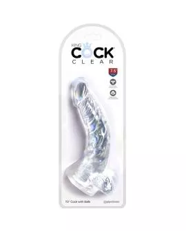 KING COCK - Clear Realistischer Gebogener Penis 16,5 cm