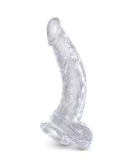 KING COCK - Clear Realistischer Gebogener Penis 16,5 cm