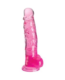 KING COCK - Klarer Realistischer Penis mit Kugeln 16,5 cm Rosa