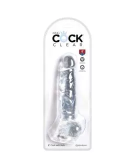 King Cock - Clear Realistischer Penis mit Eiern 16,5 cm Transparent