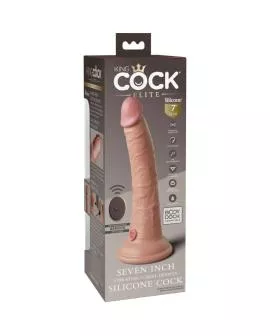 KING COCK - ELITE REALISTISCHER DILDO VIBRATOR & SILIKON FERNBEDIENUNG 17.8 CM