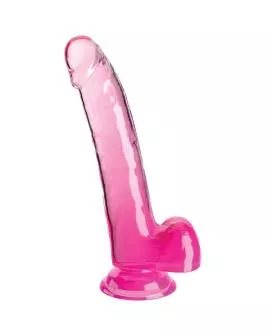 King Cock - Clear Dildo mit Hoden 20,3 cm Rosa