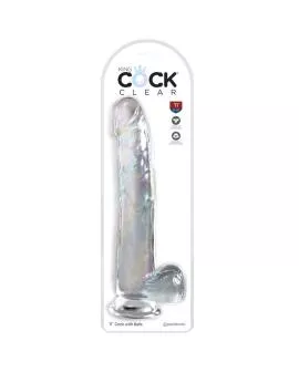 King Cock - Transparenter Dildo mit Hoden 24,8 cm