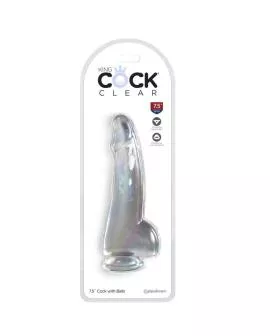 King Cock - Transparenter Dildo mit Hoden 15,2 cm
