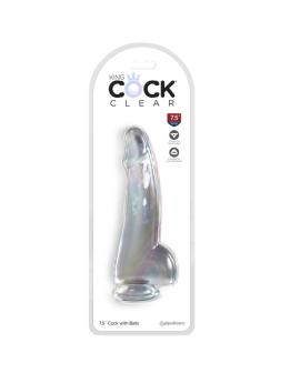 King Cock - Transparenter Dildo mit Hoden 15,2 cm