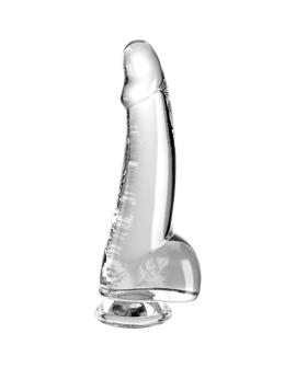King Cock - Transparenter Dildo mit Hoden 15,2 cm