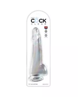 King Cock Clear Dildo mit Hoden - 19 cm Transparent