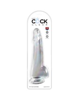 King Cock Clear Dildo mit Hoden - 19 cm Transparent