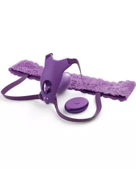 FANTASY FOR HER - G-SPOT-SCHMETTERLINGSGESCHIRR MIT VIBRATOR, WIEDERAUFLADBAR UND VIOLETTER FERNBEDIENUNG