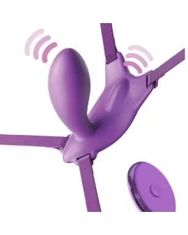 FANTASY FOR HER - G-SPOT-SCHMETTERLINGSGESCHIRR MIT VIBRATOR, WIEDERAUFLADBAR UND VIOLETTER FERNBEDIENUNG