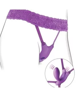 FANTASY FOR HER - G-SPOT-SCHMETTERLINGSGESCHIRR MIT VIBRATOR, WIEDERAUFLADBAR UND VIOLETTER FERNBEDIENUNG