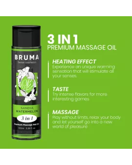 BRUMA Premium Erotik-Massageöl mit Wärmeeffekt - Wassermelone 100 ml