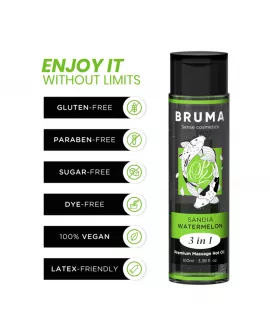 BRUMA - PREMIUM-MASSAGEÖL MIT WÄRMEEFFEKT, WASSERMELONE-GESCHMACK 3 IN 1 - 100 ML