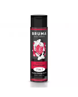 BRUMA - PREMIUM-MASSAGEÖL MIT WÄRMEEFFEKT, ERDBEERE-GESCHMACK 3 IN 1 - 100 ML