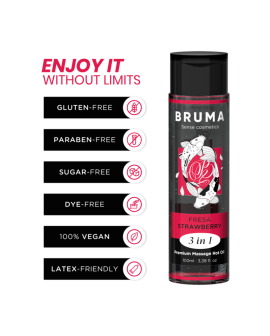 Bruma Premium-Massageöl Wärmeeffekt Erdbeere - 100 ml