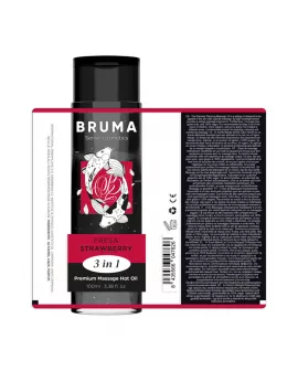 BRUMA - PREMIUM-MASSAGEÖL MIT WÄRMEEFFEKT, ERDBEERE-GESCHMACK 3 IN 1 - 100 ML