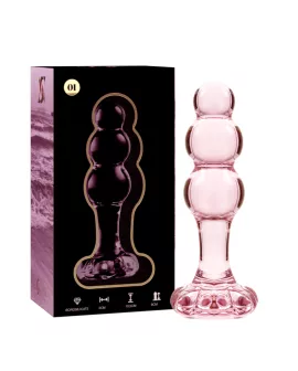 Nebula Series by Ibiza - Modell 1 Analplug Borosilikatglas Rosa 10,5 cm