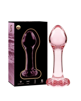 Nebula Series by Ibiza - Modell 2 Analplug Borosilikatglas rosa 11 cm