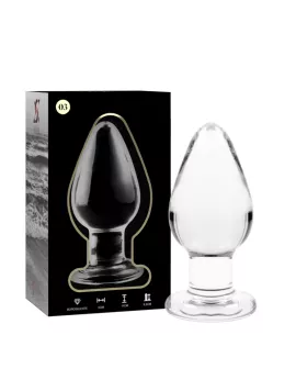 Nebula Series by Ibiza Modell 3 - Analplug Borosilikatglas Transparent 11 cm Ø 5 cm