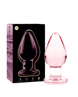 Nebula Series by Ibiza - Modell 3 Analplug Borosilikatglas Rosa 11 cm - Ø 5 cm