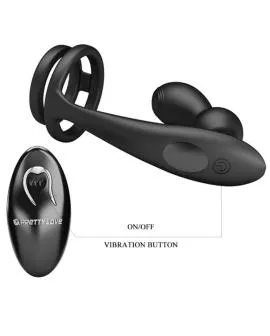 PRETTY LOVE - MARSHALL PENISRING MIT VIBRATORISCHEM ANALPLUG MIT FERNBEDIENUNG
