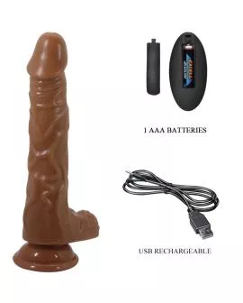 Baile Bodach - Realistischer Vibrator mit Fernbedienung und Saugnapf