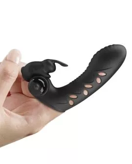 Pretty Love - Vance Black Rabbit Vibrator Fingerabdeckung