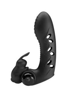 Pretty Love - Vance Black Rabbit Vibrator Fingerabdeckung