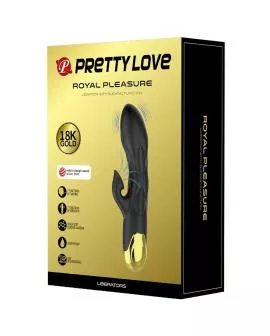 Pretty Love - Schwarzer wiederaufladbarer vergoldeter Luxusvibrator