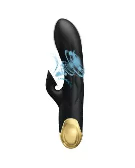 Pretty Love - Schwarzer wiederaufladbarer vergoldeter Luxusvibrator