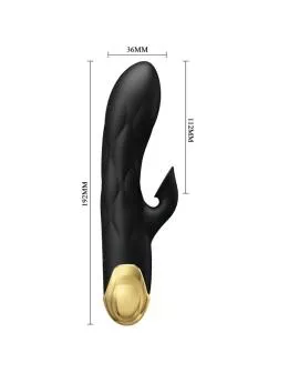 Pretty Love - Schwarzer wiederaufladbarer vergoldeter Luxusvibrator