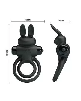 Pretty Love - Vibrator III Kaninchenring für Schwarzen Penis