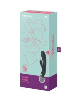 SATISFYER - TRIPLE LOVER RABBIT VIBRATOR MASSAGER GRAU