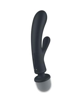 SATISFYER - TRIPLE LOVER RABBIT VIBRATOR MASSAGER GRAU