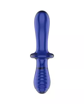 Satisfyer - Doppel Kristall Dildo in Blau