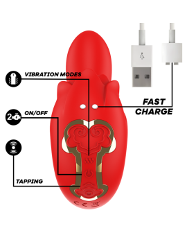 MIA - SELENA STIMULATOR VIBRIEREN + KLAPPEN ROT