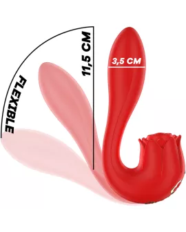 MIA - SELENA STIMULATOR VIBRIEREN + KLAPPEN ROT