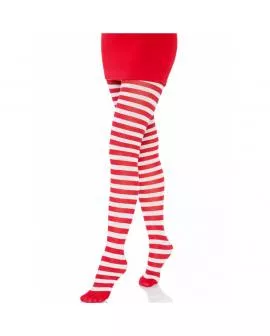 Leg Avenue - Weiß/Rot Gestreifte Strümpfe