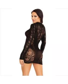 Leg Avenue - Minikleid mit Spitze Langarm Schwarz