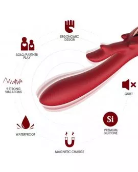 ARMONY - ELCH VIBRATOR KANINCHEN GEBOGEN ROT